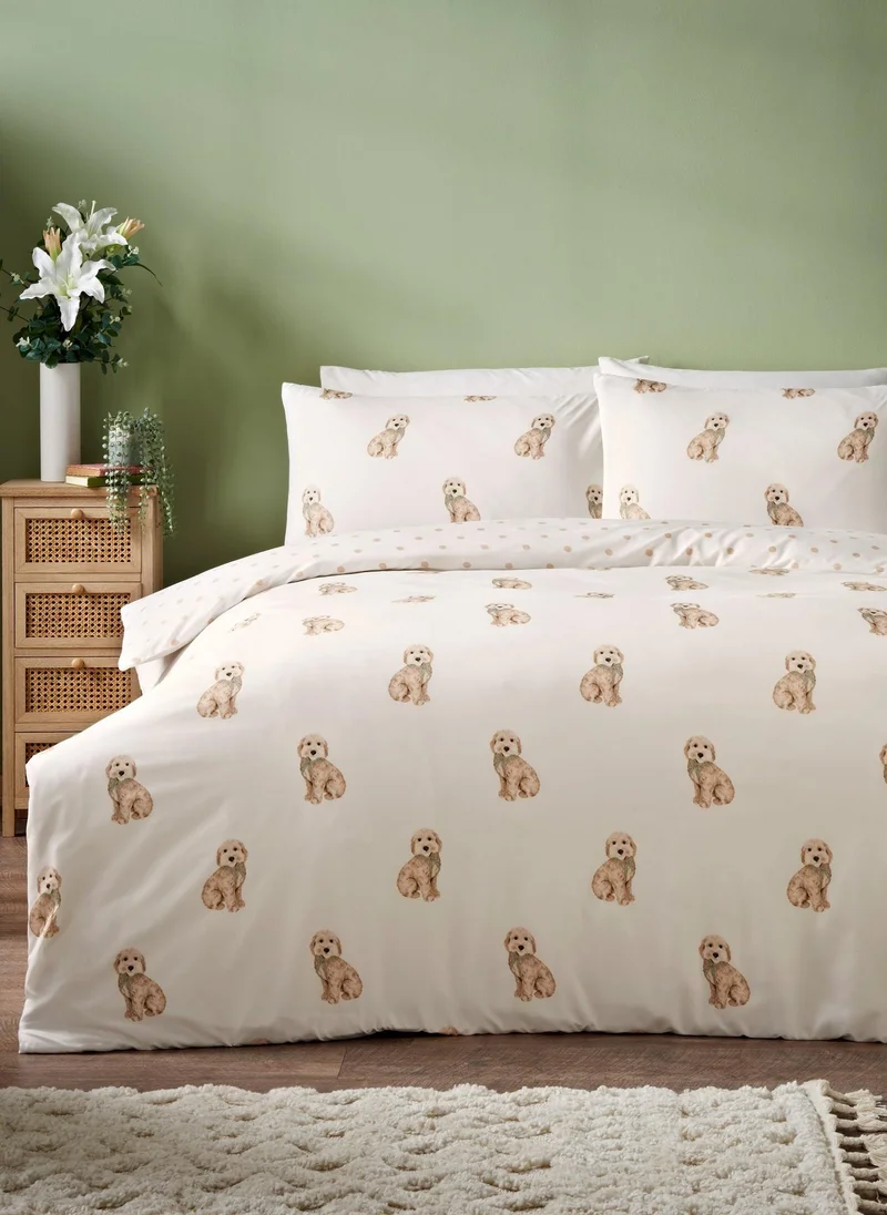 Matalan Cream Cockapoo Printed Duvet Set