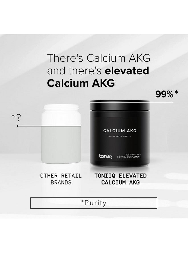 Toniiq 1800mg Ultra High Purity Ca AKG Supplement - 99%+ Highly Purified and Bioavailable Calcium Alpha-Ketoglutarate - Calcium AKG Longevity Supplement - 120 Ca-AKG Vegetarian Capsules - Image 4