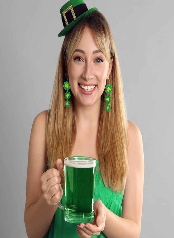 Mintolex St Patricks Day Earrings Shamrock Drop Dangle for Women Acrylic Clover Earrings Irish Jewelry Gift with Festive Green Design Saint Patricks Day Accessories, Small, Acrylic, No Gemstone - Image 4