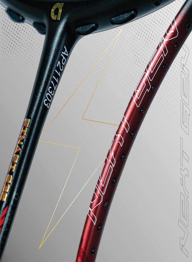 Apacs Finapi 232 Next Gen (40LBS, Unstrung) | Ultra Slim Shaft | 4U All Rounder | Made with 100% UHM Japanese Graphite | Special Edition Badminton Racket with Cover (Black) - Image 4