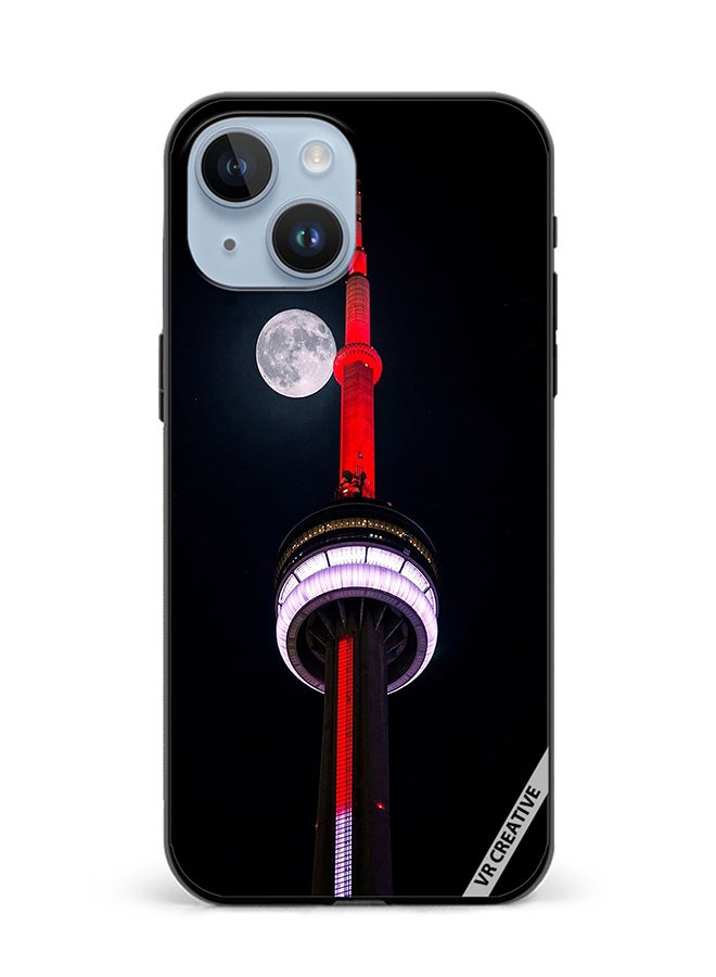 VR CREATIVE Protective Case Cover For Apple iPhone 15 Plus Cn Tower Light up Red Design Multicolour - Image 1