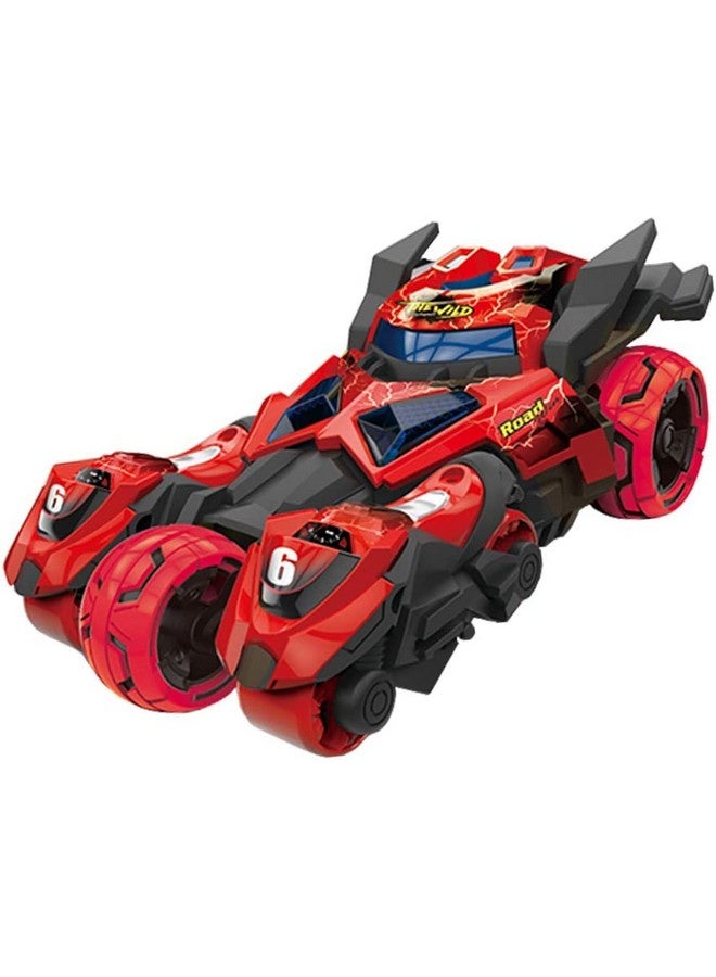 PLUSPOINT دراجة سباق معدنية بلس بوينت 3 في 1 مع قاذف ضوء موسيقى ألعاب سيارات سباق للأطفال هدايا عيد ميلاد للأولاد الصغار (قاذف - أحمر) - Image 1