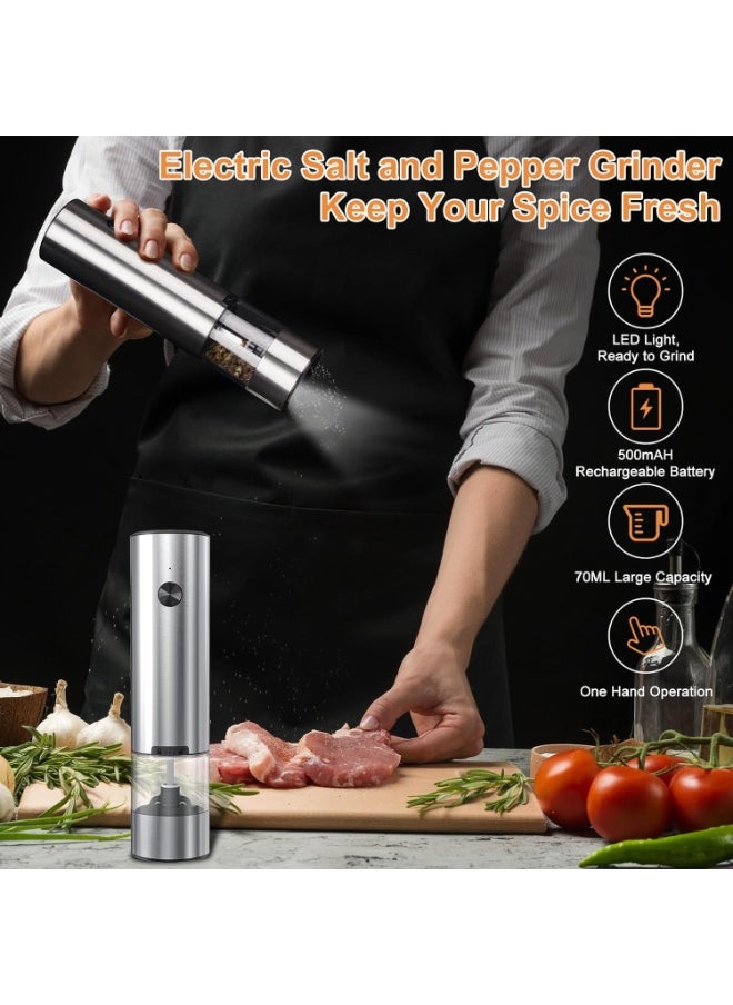 Xoopla Electric Pepper Grinder, Rechargeable Automatic Salt & Pepper Mill with Ceramic Grind, Adjustable Coarseness, LED Lights - for Kitchen  - Image 2