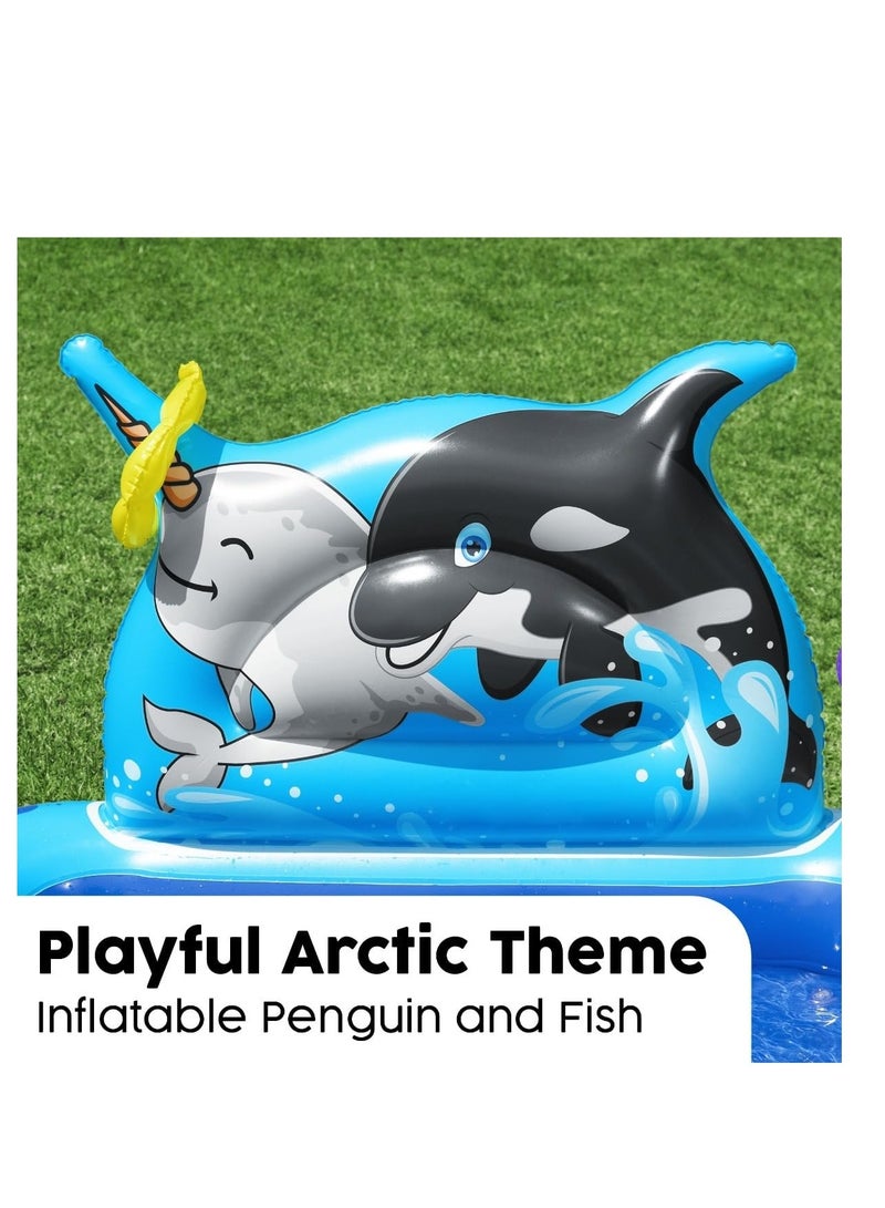 Bestway Playcenter Polar Pals 34X131X73cm, Outdoor & Indoor Relaxation & Play, Playful Arctic Theme, Inflatable Penguin & Foam Fish Toys, Easy-to-use - Image 2