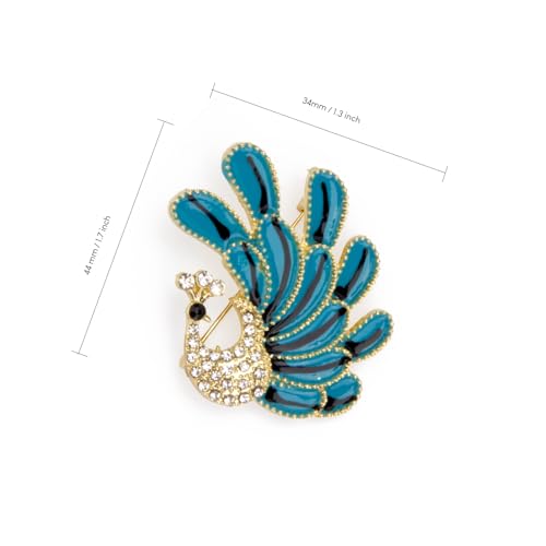 Wynameleri Lapel Pins Brooch Fashion Blue Peacock Design in Gift Box - Image 2