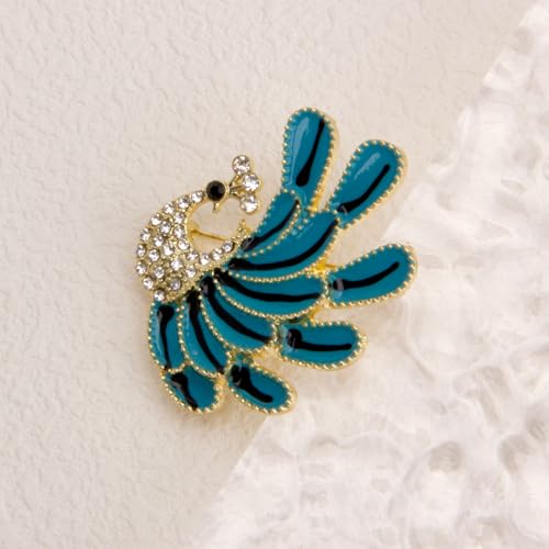 Wynameleri Lapel Pins Brooch Fashion Blue Peacock Design in Gift Box - Image 3