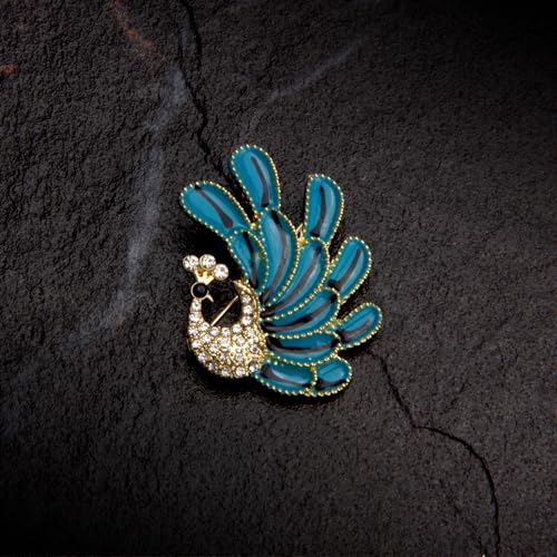 Wynameleri Lapel Pins Brooch Fashion Blue Peacock Design in Gift Box - Image 4