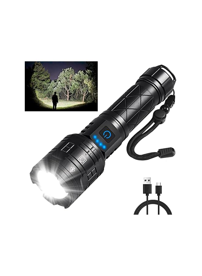 PROMASS Rechargeable Flashlights High Lumens, 990000LM Powerful Tactical Flashlights, 5 Modes LED Flashlight Adjustable, Brightest Flashlight Waterproof, Handheld Flash Light for Emergencies, Camping, Hiking  - Image 2