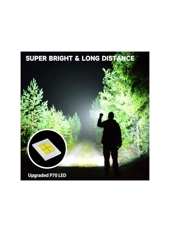 PROMASS Rechargeable Flashlights High Lumens, 990000LM Powerful Tactical Flashlights, 5 Modes LED Flashlight Adjustable, Brightest Flashlight Waterproof, Handheld Flash Light for Emergencies, Camping, Hiking  - Image 3