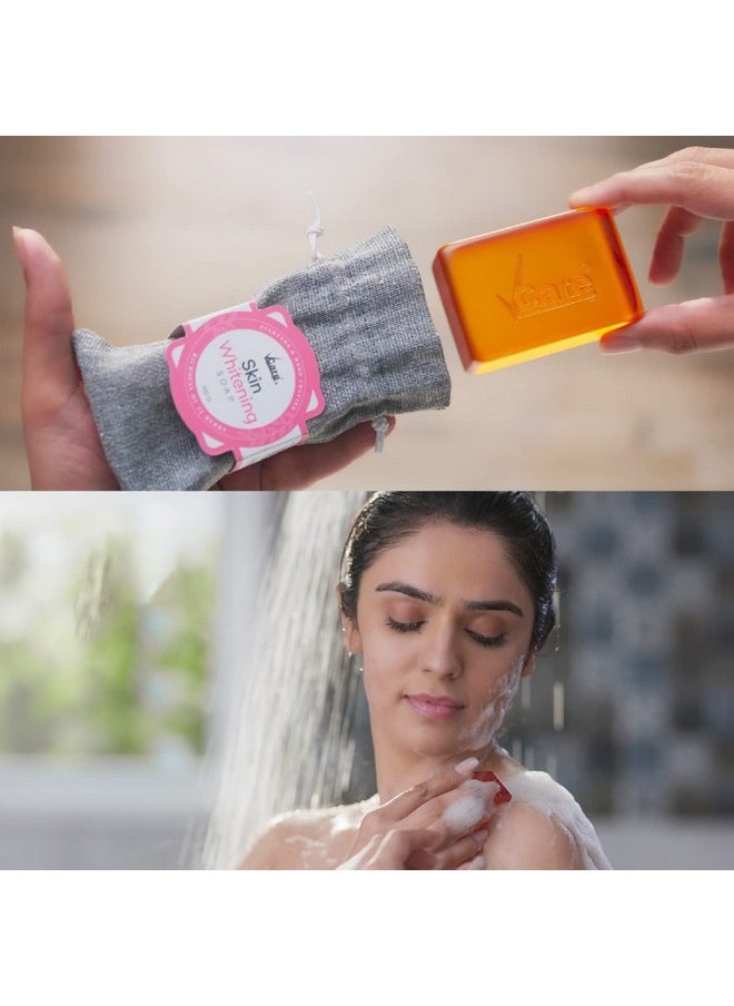 VCare Skin Whitening Soap With Richness Of 12 Active Ingredients,100 Gm (Pack Of 3)-Exfoliates The Skin Impurities & Improves The Skin Tone For Both Men And Women  - Image 4
