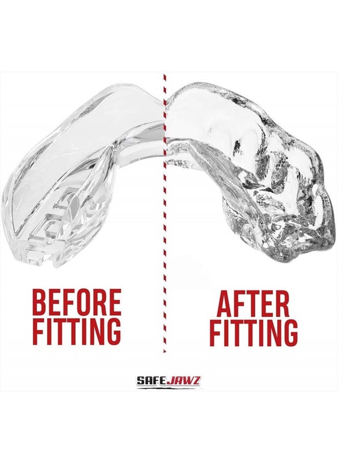 SAFEJAWZ Mouthguard Slim Fit, Adults and Junior Mouth Guard with Case for Boxing, Basketball, Lacrosse, Football, MMA, Martial Arts, Hockey and All Contact Sports (Transparent, Adult)  - Image 4