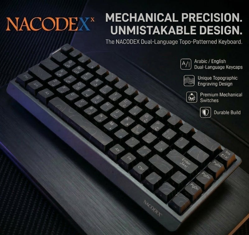 ناكوديكس كيبورد ناكوديكس (NACODEX) الميكانيكي الاحترافي – إصدار "ستيلث" الفاخر – حجم مدمج 65% – أداء فائق وتصميم عصري للألعاب والعمل الشاق - Image 1
