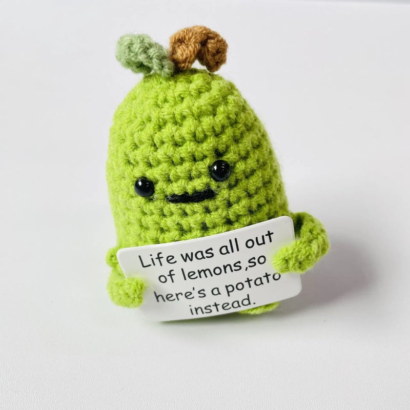 Y&D Handmade Crochet Toys Keychain Whole Sale Dolls Yarn Doll Cute Plush Kids Gift Positive Potato - Image 1