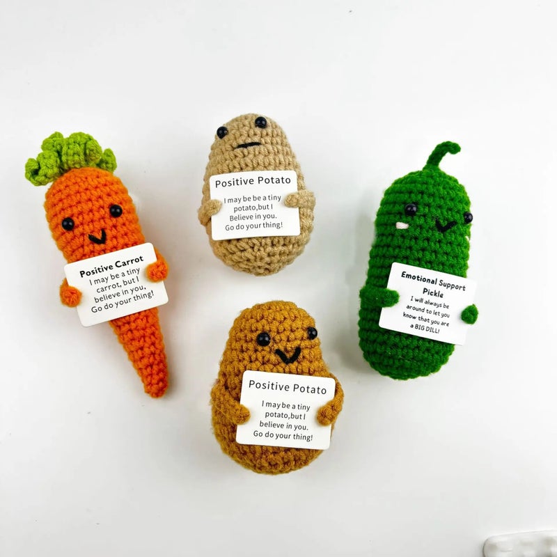 Y&D Handmade Crochet Toys Keychain Whole Sale Dolls Yarn Doll Cute Plush Kids Gift Positive Potato - Image 3