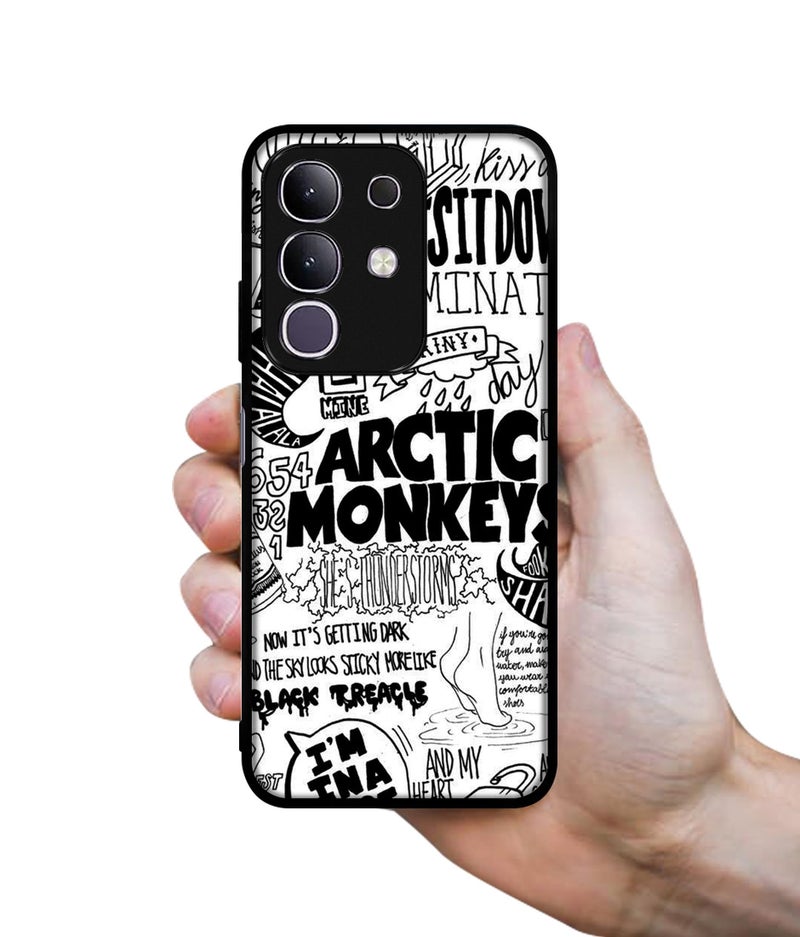 Casotec Arctic Monkeys Pattern Design Premium 2D Printed Metal Back Case Cover for Vivo T4x 5G / Y29 4G / Y31 Pro 5G / iQOO Z10x 5G - Image 3