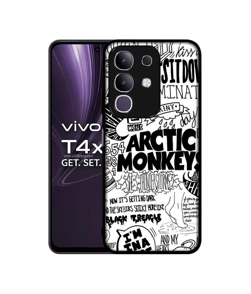 Casotec Arctic Monkeys Pattern Design Premium 2D Printed Metal Back Case Cover for Vivo T4x 5G / Y29 4G / Y31 Pro 5G / iQOO Z10x 5G - Image 1