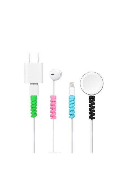 حامي الكابل سيليكون بكرة اللفاف سلك الحبل كابل دوامة كابل حامي غطاء التوقف لسماعة الماوس شاحن USB سلك شاحن كابل للهاتف الخليوي شاحن يو اس بي كابل الملحقات