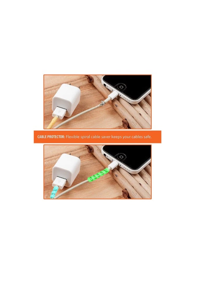 Generic - Cable Protector Silicone Bobbin Winder Wire Cord Cable Spiral Cable Protector Saver Cover for Earphone Mouse USB Charger Wire Charger Cable for phone Cell Phone USB Charger Cable Accessor - Image 1