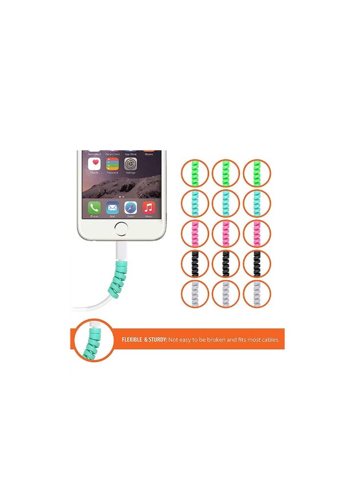 Generic - Cable Protector Silicone Bobbin Winder Wire Cord Cable Spiral Cable Protector Saver Cover for Earphone Mouse USB Charger Wire Charger Cable for phone Cell Phone USB Charger Cable Accessor - Image 1