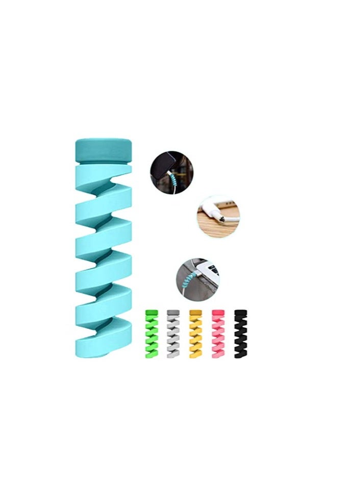 Generic - Cable Protector Silicone Bobbin Winder Wire Cord Cable Spiral Cable Protector Saver Cover for Earphone Mouse USB Charger Wire Charger Cable for phone Cell Phone USB Charger Cable Accessor - Image 1