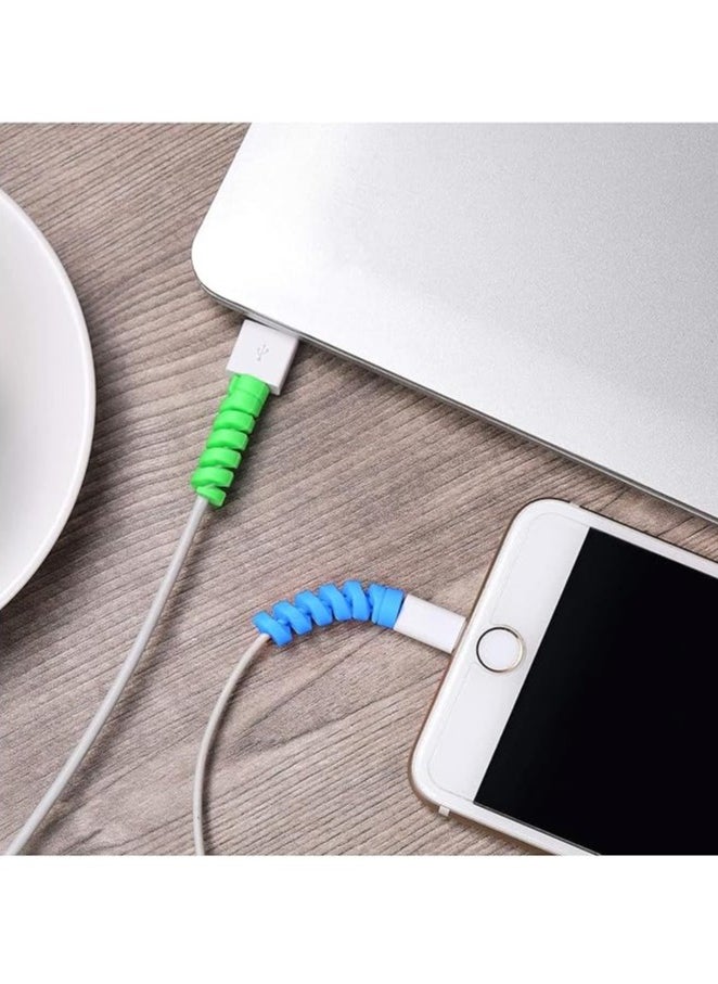 Generic - Cable Protector Silicone Bobbin Winder Wire Cord Cable Spiral Cable Protector Saver Cover for Earphone Mouse USB Charger Wire Charger Cable for phone Cell Phone USB Charger Cable Accessor - Image 1