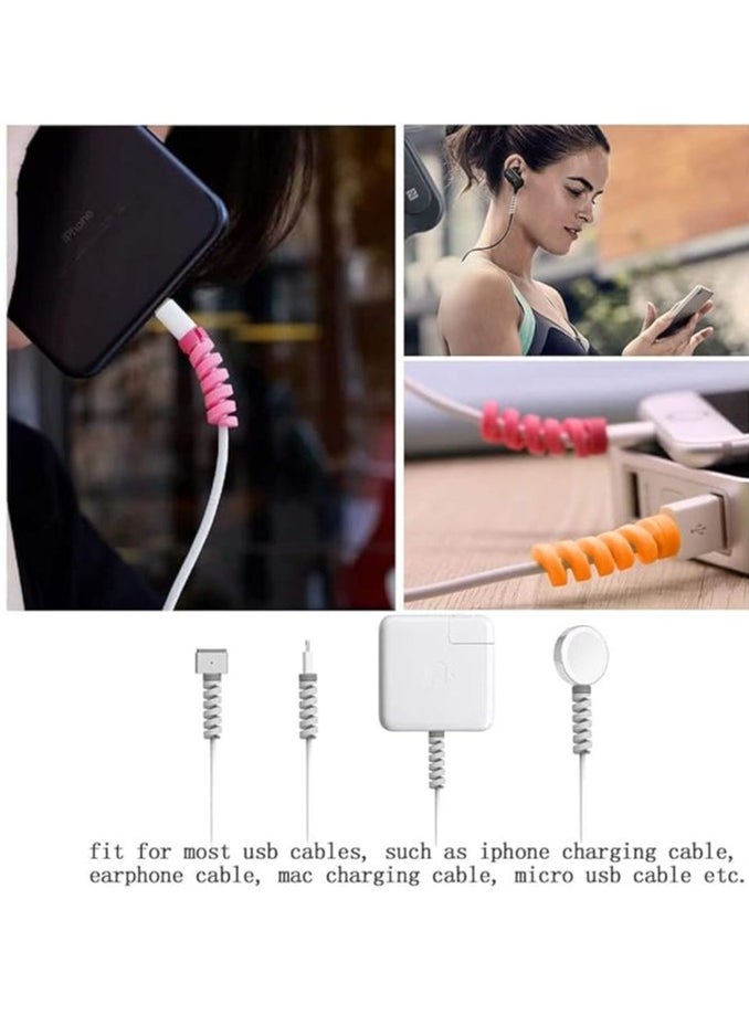 Generic - Cable Protector Silicone Bobbin Winder Wire Cord Cable Spiral Cable Protector Saver Cover for Earphone Mouse USB Charger Wire Charger Cable for phone Cell Phone USB Charger Cable Accessor - Image 1