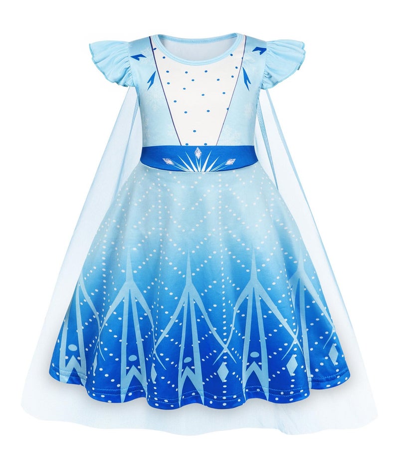 Wonderbabe Princess Snow Party Dress Queen Costume Cosplay Dress Up Princess Dresses Fancy Dress Up Clothes For Christmas Cosplay Size 7-8 - Image 1