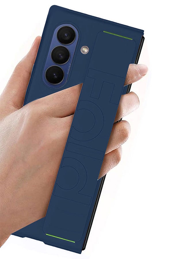 Hard Silicone Case for Samsung Galaxy Z Fold 7, with Anti-Slip Hand Grip – Rugged Full-Body Protective Cover with Precise Cutouts - Dark Blue - Image 2