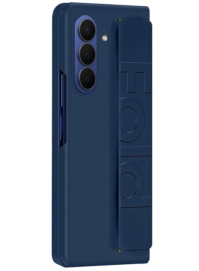 Hard Silicone Case for Samsung Galaxy Z Fold 7, with Anti-Slip Hand Grip – Rugged Full-Body Protective Cover with Precise Cutouts - Dark Blue - Image 5
