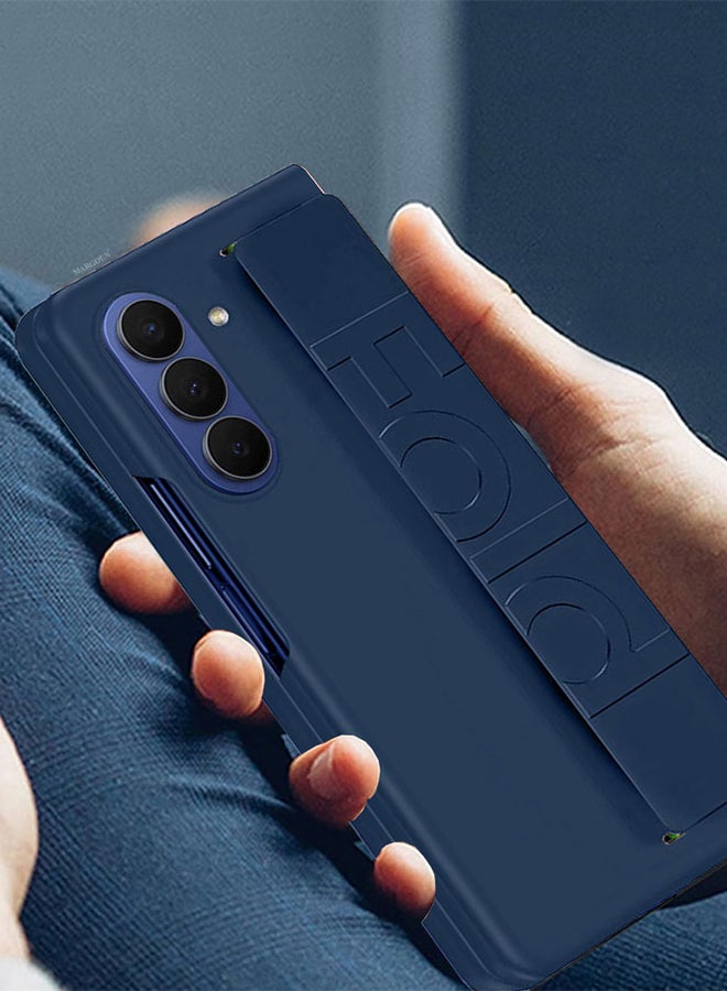 Hard Silicone Case for Samsung Galaxy Z Fold 7, with Anti-Slip Hand Grip – Rugged Full-Body Protective Cover with Precise Cutouts - Dark Blue - Image 4