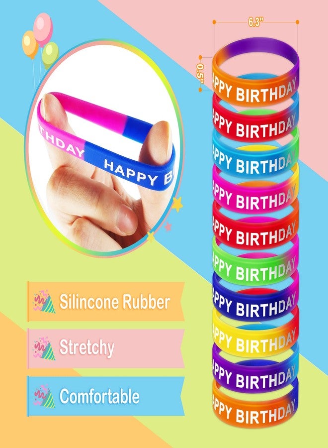 LACCHOUFEE 90 Pieces Happy Birthday Kits for Kids Classroom - Include Adjustable Happy Birthday Hats, Colored Silicone Stretch, Badge Stickers - School Teachers Students Kindergarten Party Supplies - Image 3