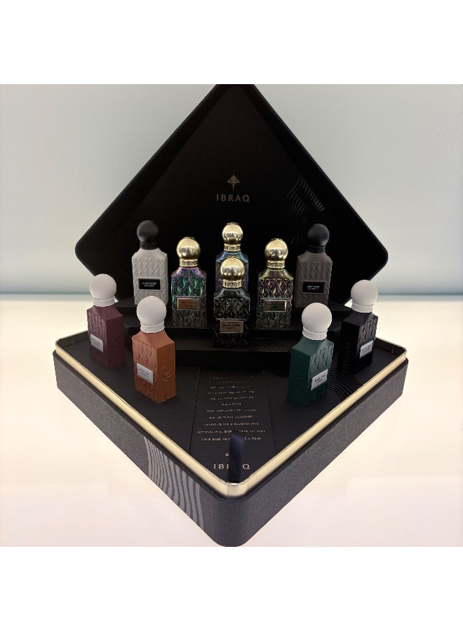 IBRAQ Ibrahim Alqurashi Perfume - Mega Mini Dimond Collection - 10*20ML - Black Carbon Diamond · Emerald Soul Diamond · Grey Pearl Diamond · White Regent Diamond · Purple Heart Diamond · Nude Coral Diamond · Pink Sakura Diamond · Cullinan Iris Diamond · Black Intense Diamond Blue Aqua Diamond - Image 2