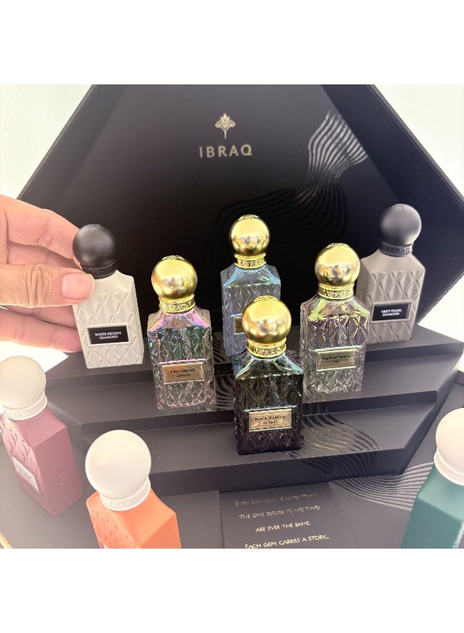 IBRAQ Ibrahim Alqurashi Perfume - Mega Mini Dimond Collection - 10*20ML - Black Carbon Diamond · Emerald Soul Diamond · Grey Pearl Diamond · White Regent Diamond · Purple Heart Diamond · Nude Coral Diamond · Pink Sakura Diamond · Cullinan Iris Diamond · Black Intense Diamond Blue Aqua Diamond - Image 4