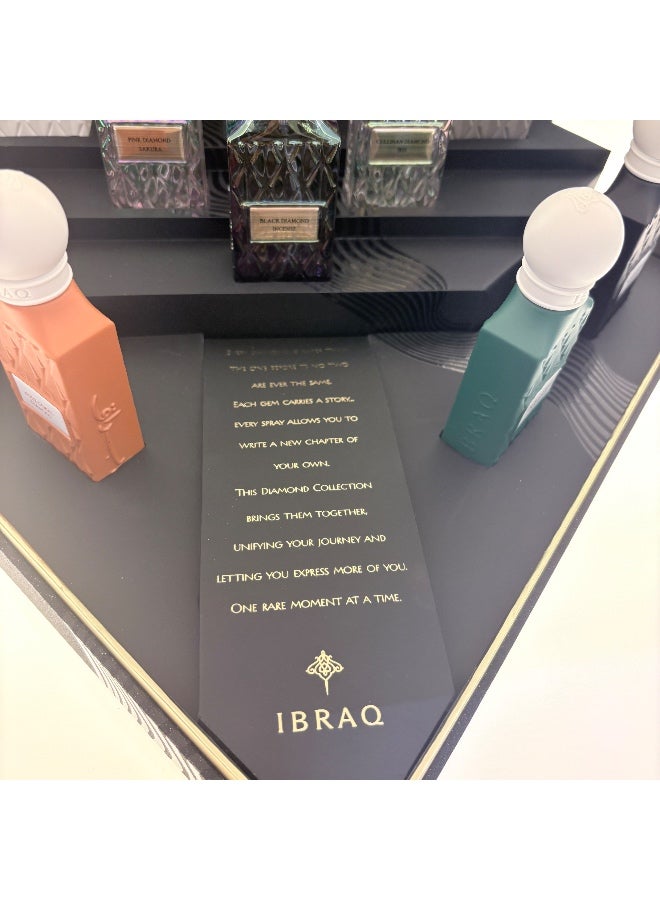IBRAQ Ibrahim Alqurashi Perfume - Mega Mini Dimond Collection - 10*20ML - Black Carbon Diamond · Emerald Soul Diamond · Grey Pearl Diamond · White Regent Diamond · Purple Heart Diamond · Nude Coral Diamond · Pink Sakura Diamond · Cullinan Iris Diamond · Black Intense Diamond Blue Aqua Diamond - Image 5