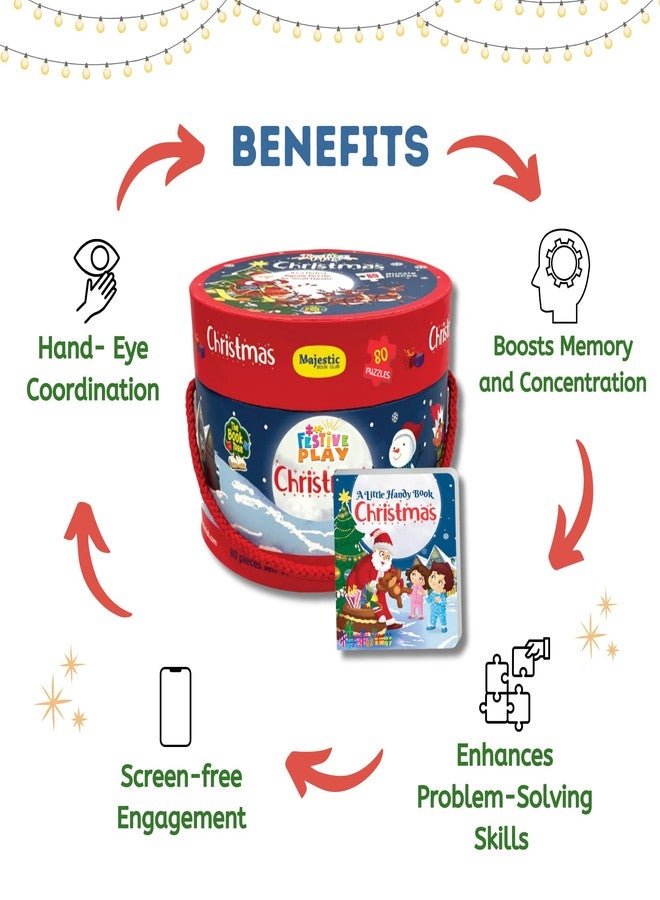 THE BOOK TREE Christmas Puzzle Gift Box For Kids I 80 Puzzle Pieces & 1 Storybook I Christmas Puzzle For Children I Ideal Christmas Gift For Kids I Gift Box By Majestic Book Club - Christmas Gifts - Image 5