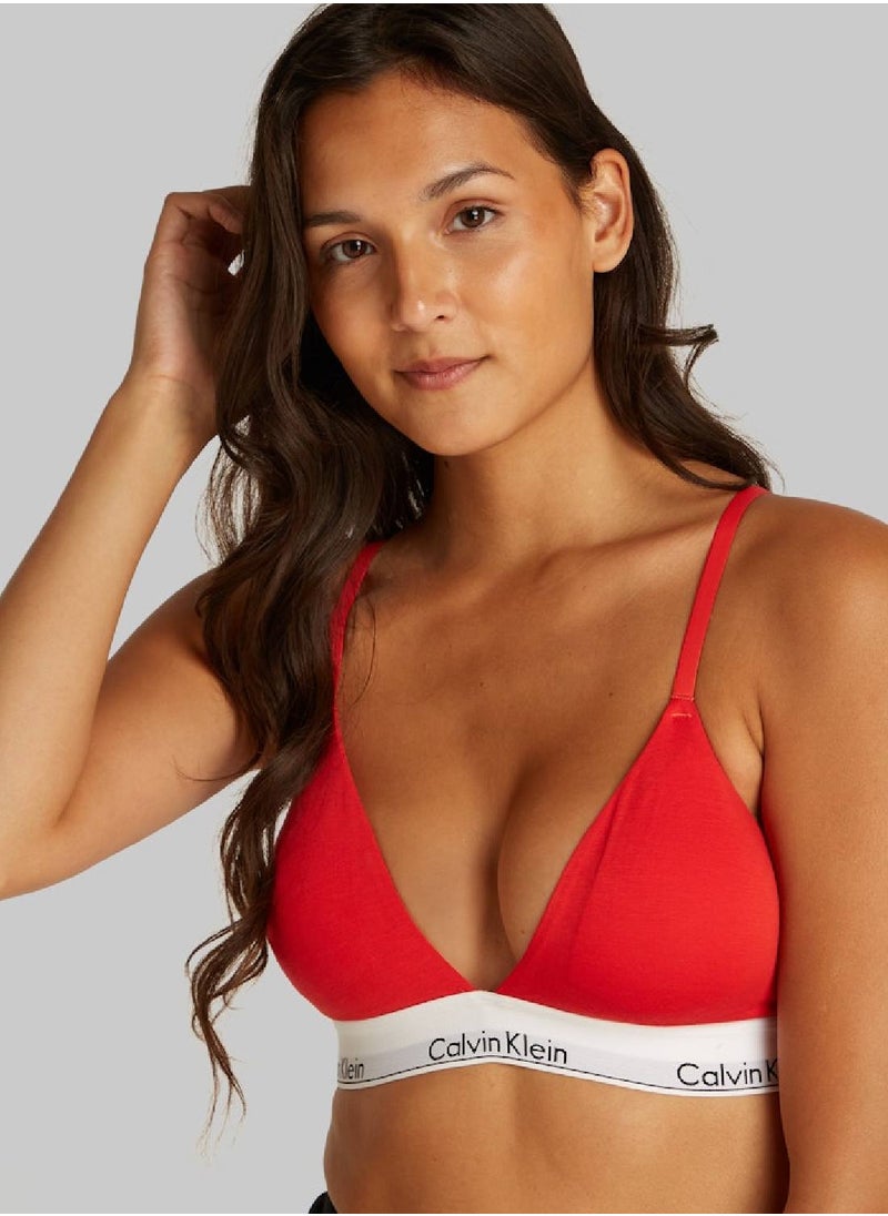 CALVIN KLEIN - Women's Triangle Bra - Icon Cotton Modal - Cotton Blend, Red - Image 1