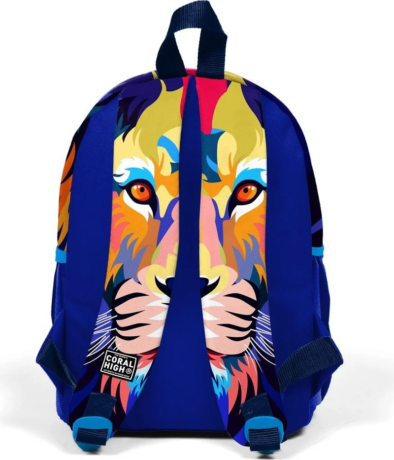 كورال هاي Tiny Nest Backpack Navy Blue Saks Lion Patterned Two Compartments 23541