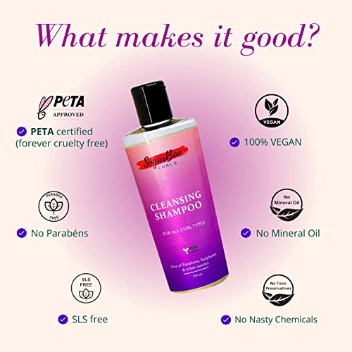 SugarBoo Curls Cleansing Shampoo 200ml for Dry, Frizzy, Wavy, Curly Hair. Vegan & CG Friendly. No Parabens, Sulphates & Other Nasties. - Image 3