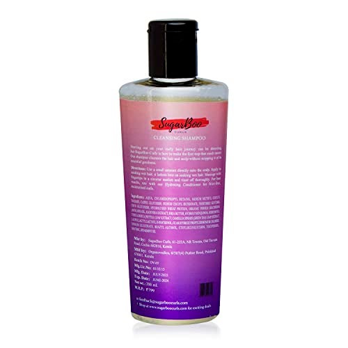 SugarBoo Curls Cleansing Shampoo 200ml for Dry, Frizzy, Wavy, Curly Hair. Vegan & CG Friendly. No Parabens, Sulphates & Other Nasties. - Image 2