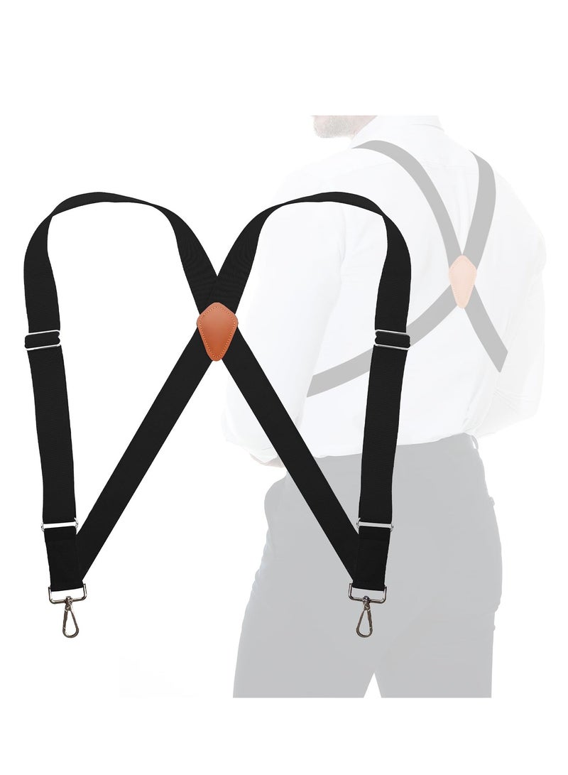SYOSI Men's Suspender Heavy Duty Hook Suspenders for Men Swivel Hooks Big and Tall Men Side Hook Adjustable Braces  - Image 1
