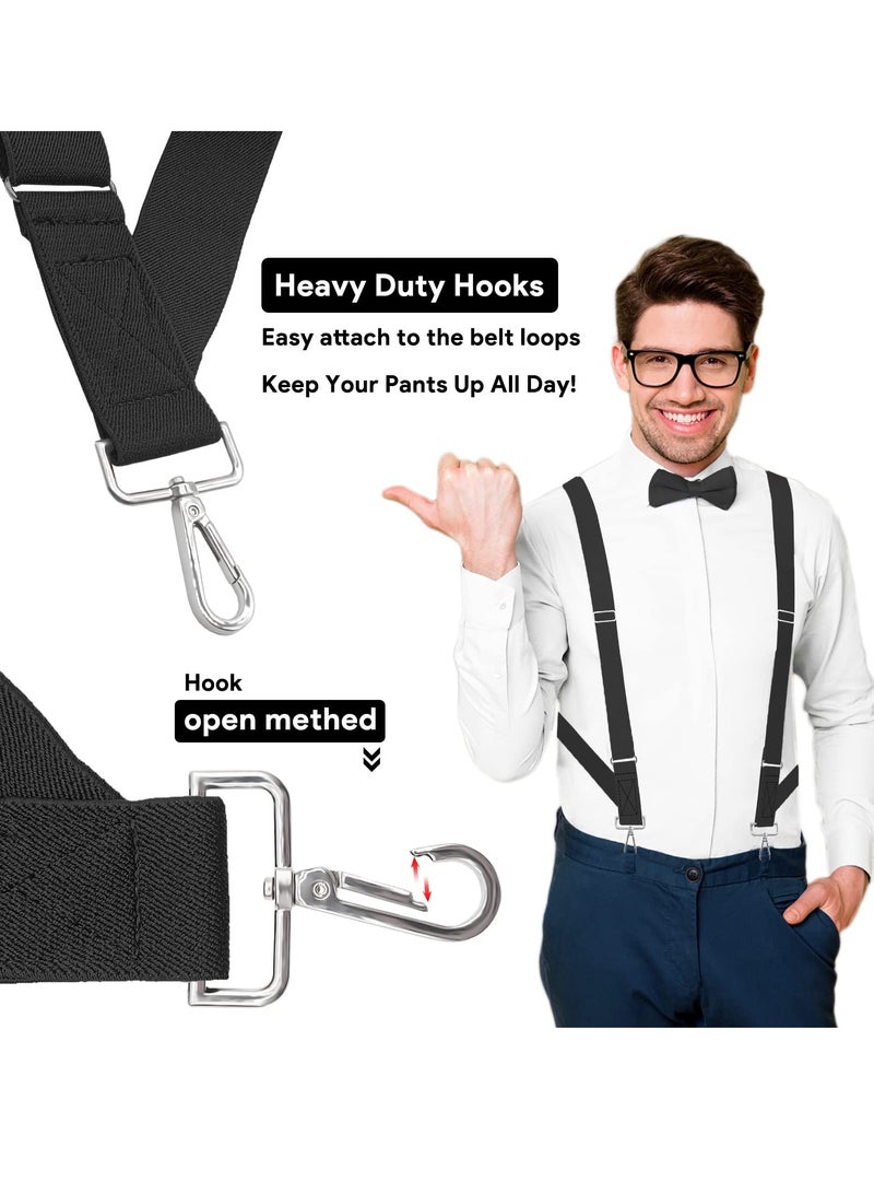 SYOSI Men's Suspender Heavy Duty Hook Suspenders for Men Swivel Hooks Big and Tall Men Side Hook Adjustable Braces  - Image 3