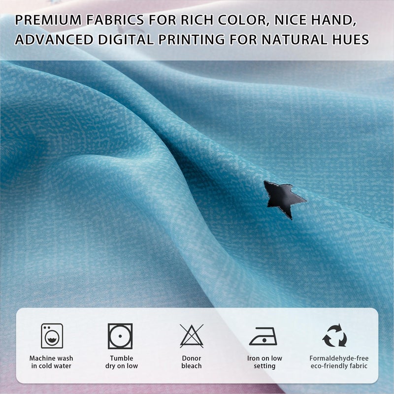 XiDi Dream Star Blackout Curtains for Kids Rooms Girl Princess Curtain for Daughter Bedroom 84 inches Long (Pink Purple, W52 X L84) - Image 3