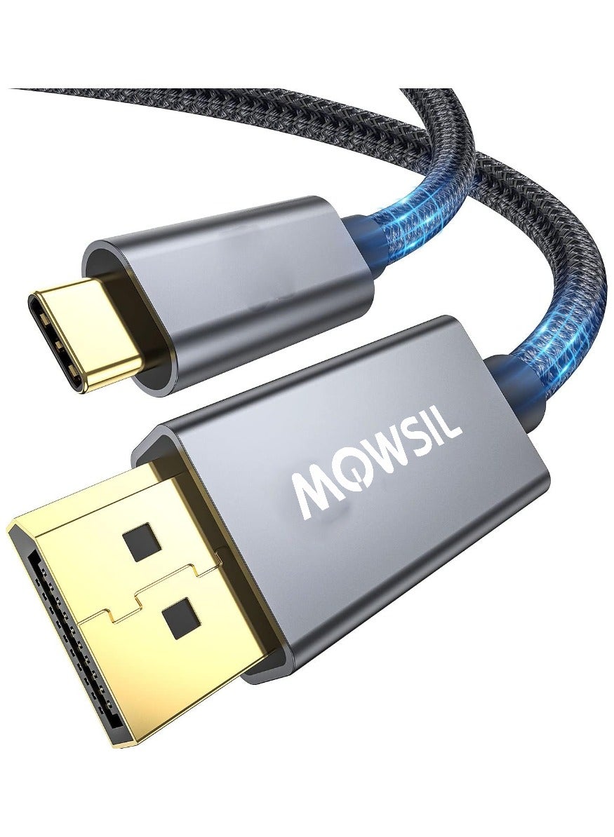 MOWSIL USB C to DisplayPort 4K Cable 2Mtr (4K 60Hz 144Hz 120Hz 2K 240Hz), Aluminum Alloy Body Alt Mode Video Adapter for MacBook Pro/iPad Pro, XPS 15 and More