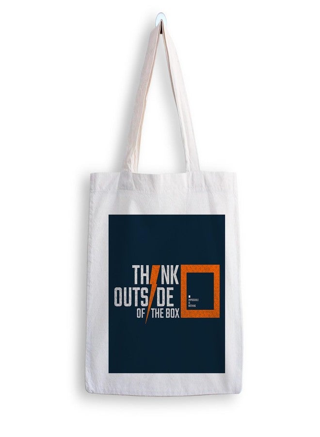 ARTBUG Tote Bag for Women with zip, Aesthetic Canvas tote bag for college girls, office, stylish and reusable - Think Out Side - D No - 208 - Image 1