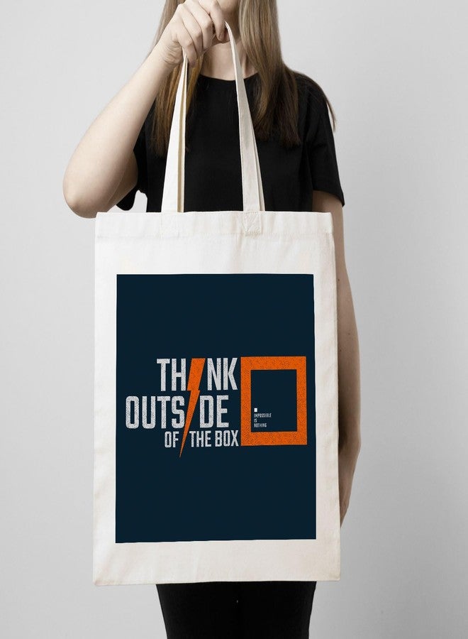 ARTBUG Tote Bag for Women with zip, Aesthetic Canvas tote bag for college girls, office, stylish and reusable - Think Out Side - D No - 208 - Image 3