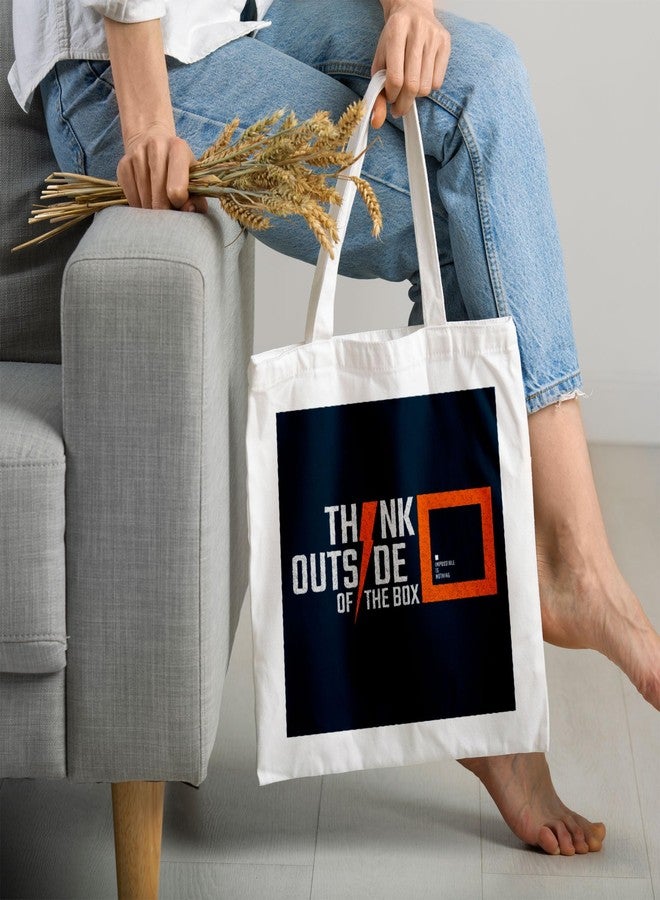 ARTBUG Tote Bag for Women with zip, Aesthetic Canvas tote bag for college girls, office, stylish and reusable - Think Out Side - D No - 208 - Image 2