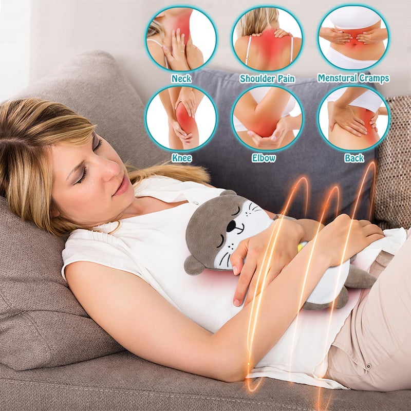 Fighting to Achieve Microwave Heating Pad For Period Cramps - Otter Lavender Scented Microwavable Heating Pad For Women And Kids  Otter Plush Toys With Removable Heat Pack For Shoulder Neck Back Knee Pain Relief - Image 4