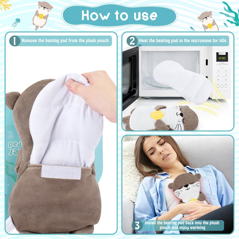Fighting to Achieve Microwave Heating Pad For Period Cramps - Otter Lavender Scented Microwavable Heating Pad For Women And Kids  Otter Plush Toys With Removable Heat Pack For Shoulder Neck Back Knee Pain Relief - Image 5