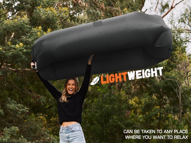 WEKAPO Inflatable Lounger Air Sofa Hammock-Portable,Water Proof& Anti-Air Leaking Design-Ideal Couch for Backyard Lakeside Beach Traveling Camping Picnics & Music Festivals (Black) - Image 3