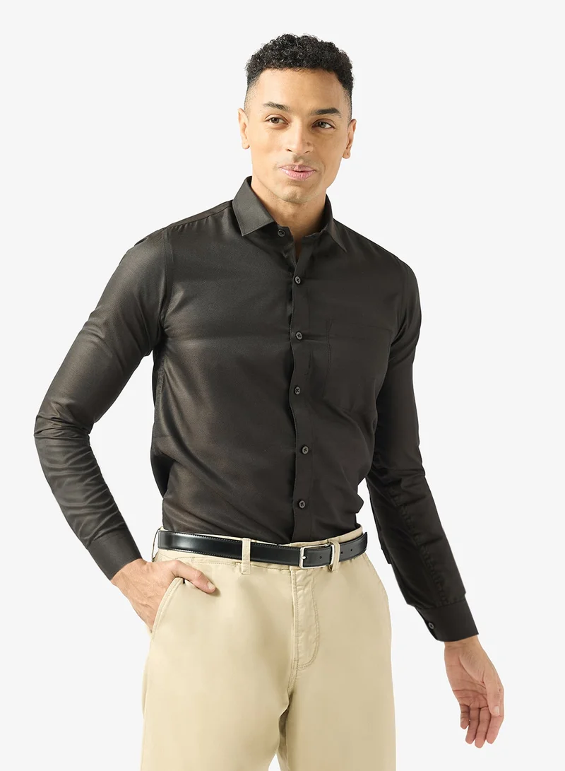 Robert Wood Shirts Oxford Brushed Self Horizontal Stripe